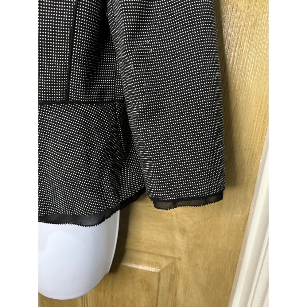 White House Black Market Blazer Jacket Womens Size 8 3/4 Sleeve Polka Dot Work - Picture 5 of 8